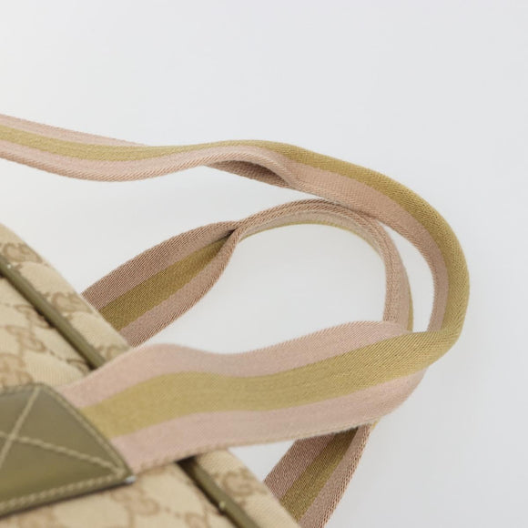 GUCCI GG Canvas Sherry Line Boston Bag Beige Gold 153240 Auth 194924A