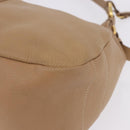 PRADA Shoulder Bag Vittero Dino Leather Beige Gold Auth 194925V-15