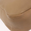 PRADA Shoulder Bag Vittero Dino Leather Beige Gold Auth 194925V-16