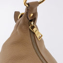 PRADA Shoulder Bag Vittero Dino Leather Beige Gold Auth 194925V-19