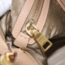 PRADA Shoulder Bag Vittero Dino Leather Beige Gold Auth 194925V-23