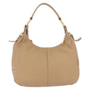 PRADA Shoulder Bag Vittero Dino Leather Beige Gold Auth 194925V-2