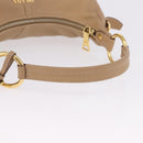 PRADA Shoulder Bag Vittero Dino Leather Beige Gold Auth 194925V-7