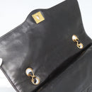 CHANEL Matelasse Chain Bag Lamb Skin Paris Limited Black Gold CC Auth 194926SAM-19