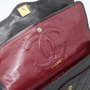 CHANEL Matelasse Chain Bag Lamb Skin Paris Limited Black Gold CC Auth 194926SAM-20