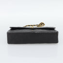 CHANEL Matelasse Chain Bag Lamb Skin Paris Limited Black Gold CC Auth 194926SAM-5