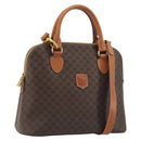 CELINE Macadam Hand Bag PVC Leather 2way Brown Gold Tone Auth 194929V-1