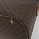 CELINE Macadam Hand Bag PVC Leather 2way Brown Gold Tone Auth 194929V-12