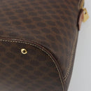 CELINE Macadam Hand Bag PVC Leather 2way Brown Gold Tone Auth 194929V-14