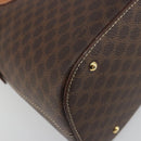 CELINE Macadam Hand Bag PVC Leather 2way Brown Gold Tone Auth 194929V-15
