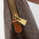 CELINE Macadam Hand Bag PVC Leather 2way Brown Gold Tone Auth 194929V-17