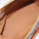 CELINE Macadam Hand Bag PVC Leather 2way Brown Gold Tone Auth 194929V-19