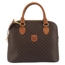 CELINE Macadam Hand Bag PVC Leather 2way Brown Gold Tone Auth 194929V-2