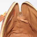 CELINE Macadam Hand Bag PVC Leather 2way Brown Gold Tone Auth 194929V-20