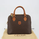 CELINE Macadam Hand Bag PVC Leather 2way Brown Gold Tone Auth 194929V-26