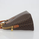 CELINE Macadam Hand Bag PVC Leather 2way Brown Gold Tone Auth 194929V-5