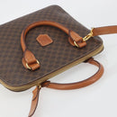 CELINE Macadam Hand Bag PVC Leather 2way Brown Gold Tone Auth 194929V-6