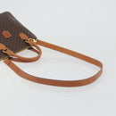 CELINE Macadam Hand Bag PVC Leather 2way Brown Gold Tone Auth 194929V-9