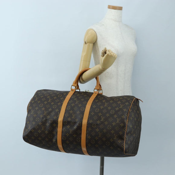 LOUIS VUITTON Monogram Keepall 55 Boston Bag M41424 LV Auth 194935V