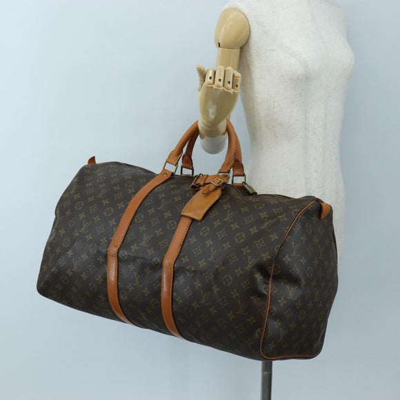 LOUIS VUITTON Monogram Keepall 50 Boston Bag M41426 LV Auth 194936V