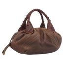 FENDI Spy Bag Leather Brown Gold Auth 194937A-1
