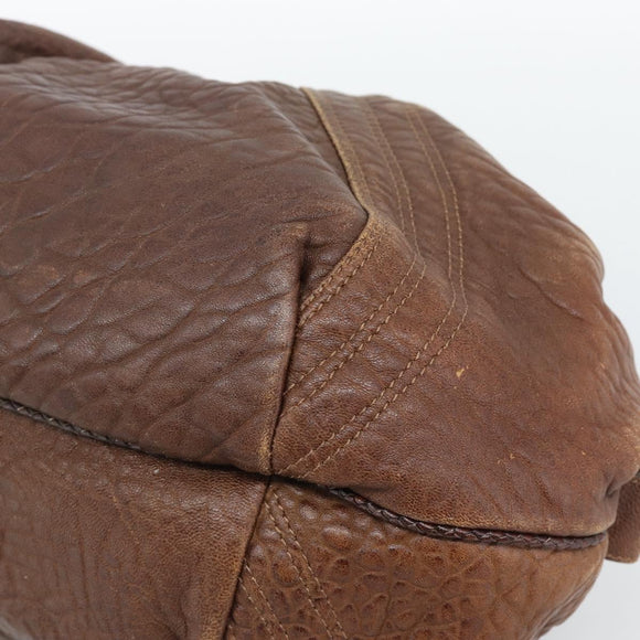 FENDI Spy Bag Leather Brown Gold Auth 194937A