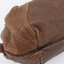 FENDI Spy Bag Leather Brown Gold Auth 194937A-13