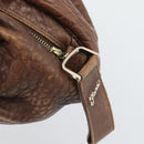 FENDI Spy Bag Leather Brown Gold Auth 194937A-14