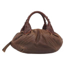FENDI Spy Bag Leather Brown Gold Auth 194937A-2