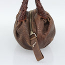 FENDI Spy Bag Leather Brown Gold Auth 194937A-4