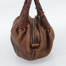 FENDI Spy Bag Leather Brown Gold Auth 194937A-5