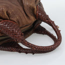 FENDI Spy Bag Leather Brown Gold Auth 194937A-7