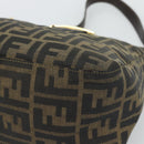 FENDI Zucca Canvas Mamma Baguette Shoulder Bag Brown Black Auth 194939V-10