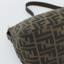 FENDI Zucca Canvas Mamma Baguette Shoulder Bag Brown Black Auth 194939V-11
