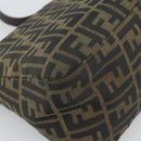 FENDI Zucca Canvas Mamma Baguette Shoulder Bag Brown Black Auth 194939V-13