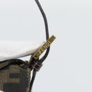 FENDI Zucca Canvas Mamma Baguette Shoulder Bag Brown Black Auth 194939V-14