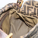 FENDI Zucca Canvas Mamma Baguette Shoulder Bag Brown Black Auth 194939V-17