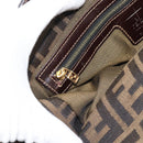 FENDI Zucca Canvas Mamma Baguette Shoulder Bag Brown Black Auth 194939V-19