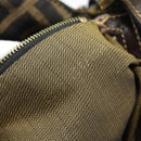 FENDI Zucca Canvas Mamma Baguette Shoulder Bag Brown Black Auth 194939V-21