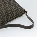 FENDI Zucca Canvas Mamma Baguette Shoulder Bag Brown Black Auth 194939V-7