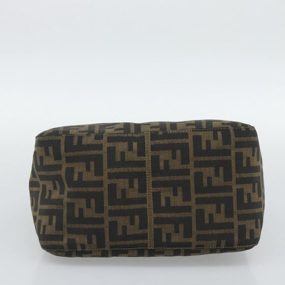 FENDI Zucca Canvas Mamma Baguette Shoulder Bag Brown Black Auth 194939V