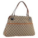 GUCCI GG Canvas Hand Bag Silver Beige 121023 Auth 194941V-1