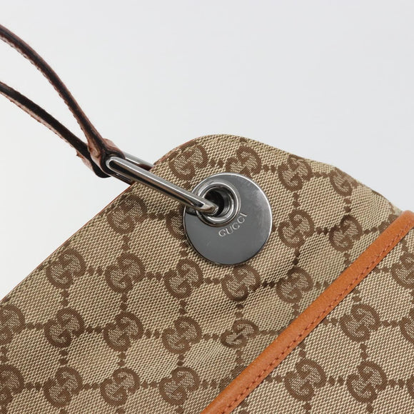 GUCCI GG Canvas Hand Bag Silver Beige 121023 Auth 194941V