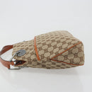 GUCCI GG Canvas Hand Bag Silver Beige 121023 Auth 194941V-5