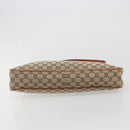 GUCCI GG Canvas Hand Bag Silver Beige 121023 Auth 194941V-9