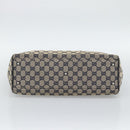 GUCCI GG Canvas Sherry Line Tote Bag Navy Silver 145758 Auth 194942A-9
