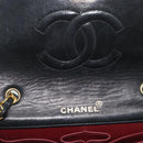 CHANEL Matelasse Chain Shoulder Bag Lamb Skin Black Gold CC Auth 194950V-15