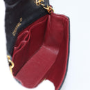 CHANEL Matelasse Chain Shoulder Bag Lamb Skin Black Gold CC Auth 194950V-17