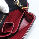 CHANEL Matelasse Chain Shoulder Bag Lamb Skin Black Gold CC Auth 194950V-19