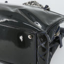 CHANEL Lip Stick Chain Tote Bag Patent Leather Black Silver CC Auth 194954-12